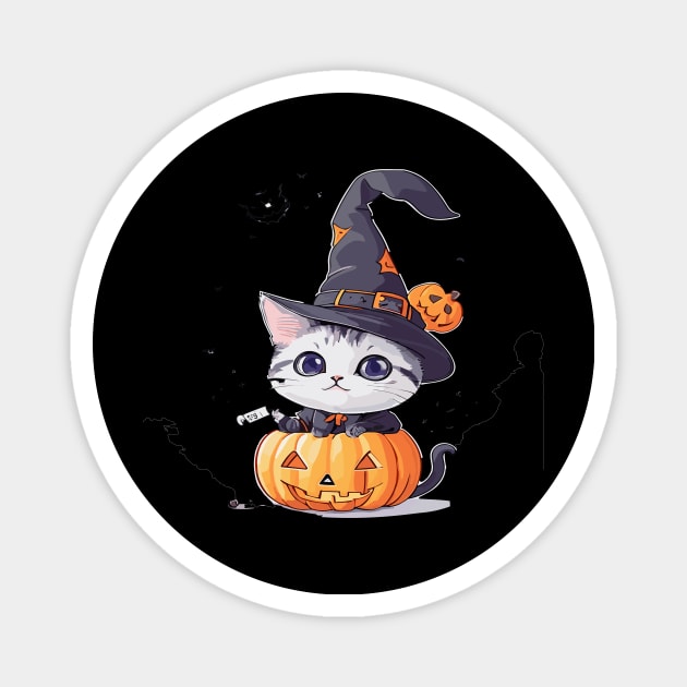 Pumpkin Cat Magnet by Maria Murtaza